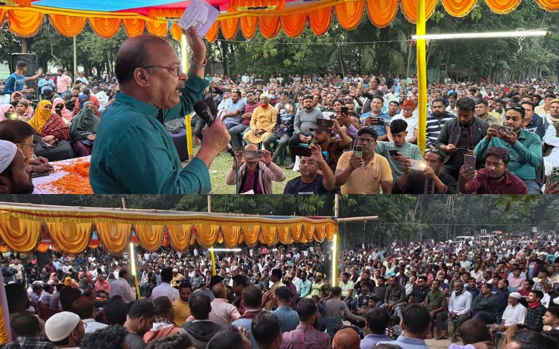 লক্ষণপুরে মফিকুল হাসান তৃপ্তির নির্বাচনী সমাবেশে হাজার মানুষের ঢল